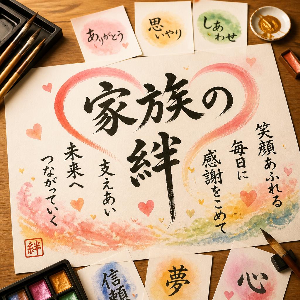 家族で一緒に心温まる書道アートを創造しよう！
